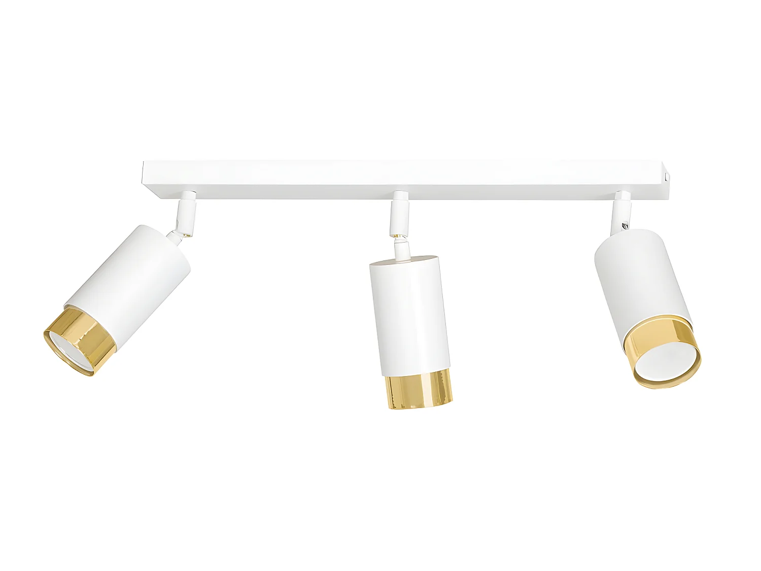 Plafonnier linéaire Mura avec 3 spots orientables blanc et doré 3xGU10