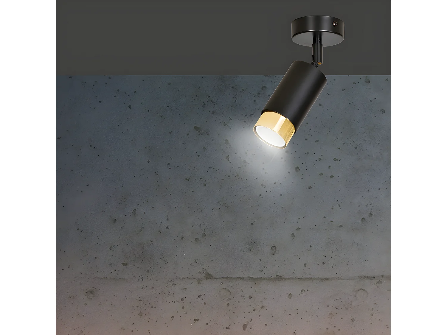 Spot de teto ajustável Mura em metal preto e dourado 1xGU10 ø8cm