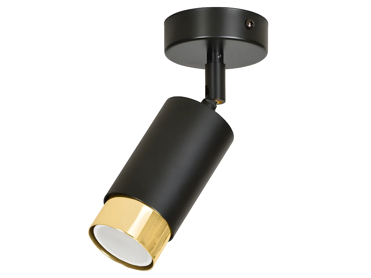 Spot de plafond orientable Mura en métal noir et doré 1xGU10 ø8cm