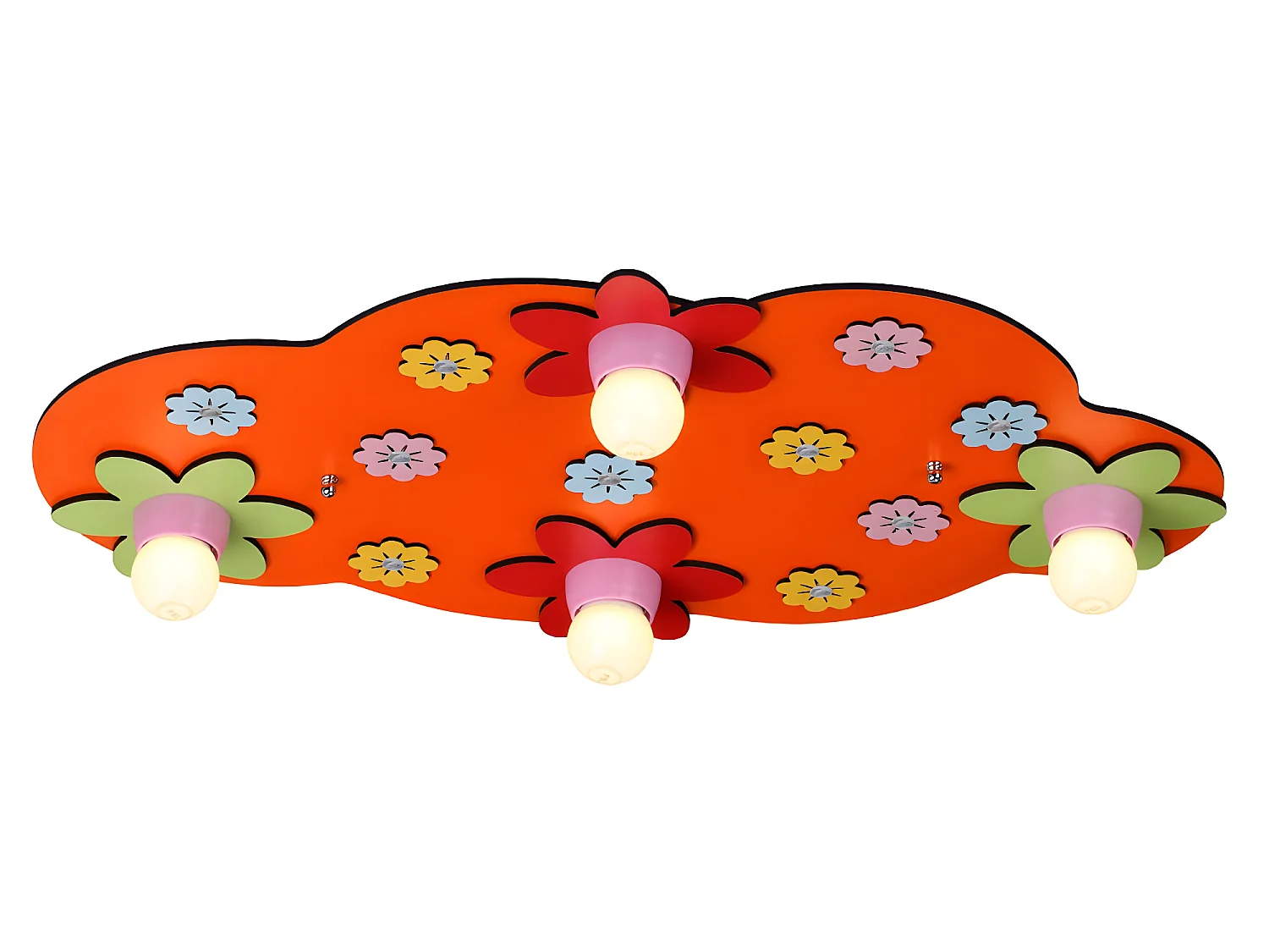 Plafón infantil Nube con datalles florales multicolor 4xE27