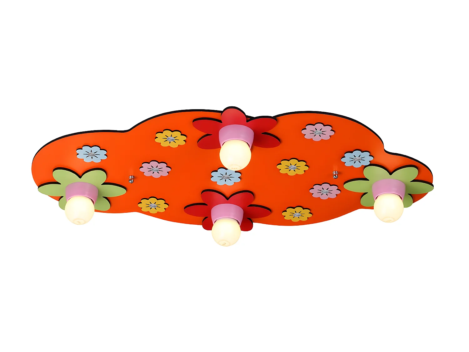 Plafonnier enfant Cloud détails floraux multicolores 4xE27