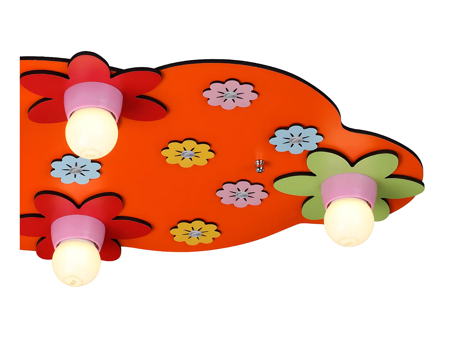 Kinder - Deckenleuchte Cloud mit mehrfarbigen Blumendetails 4xE27