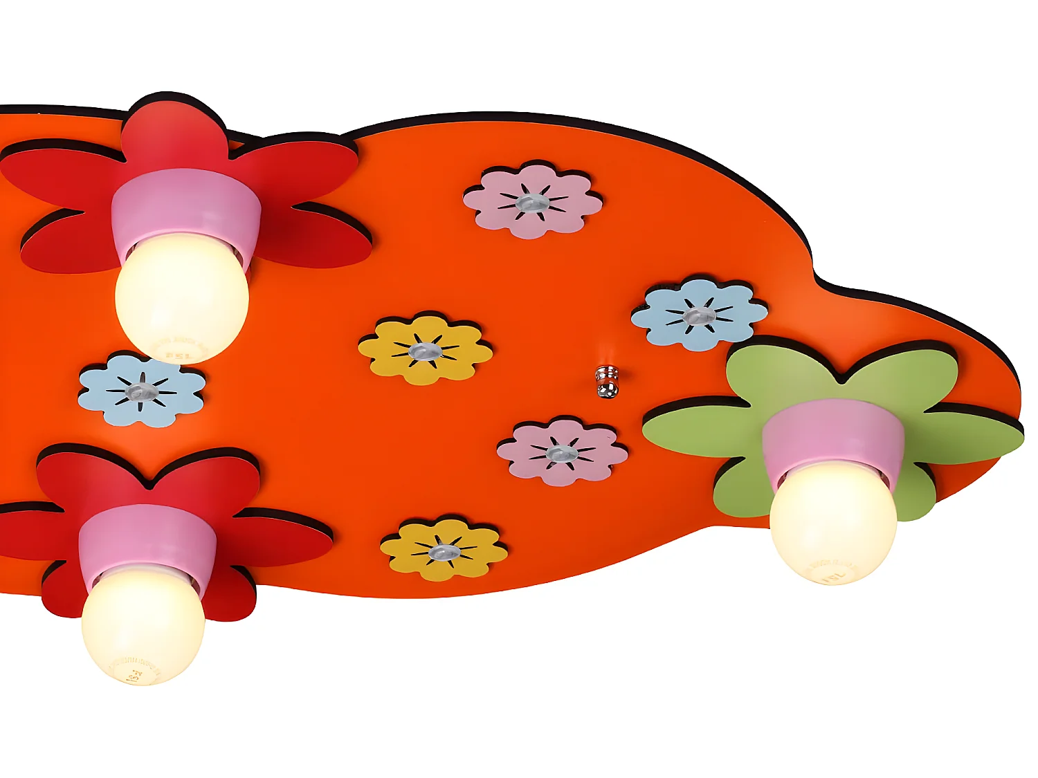 Kinder-Plafondlamp Cloud met veelkleurige bloemendetails 4xE27