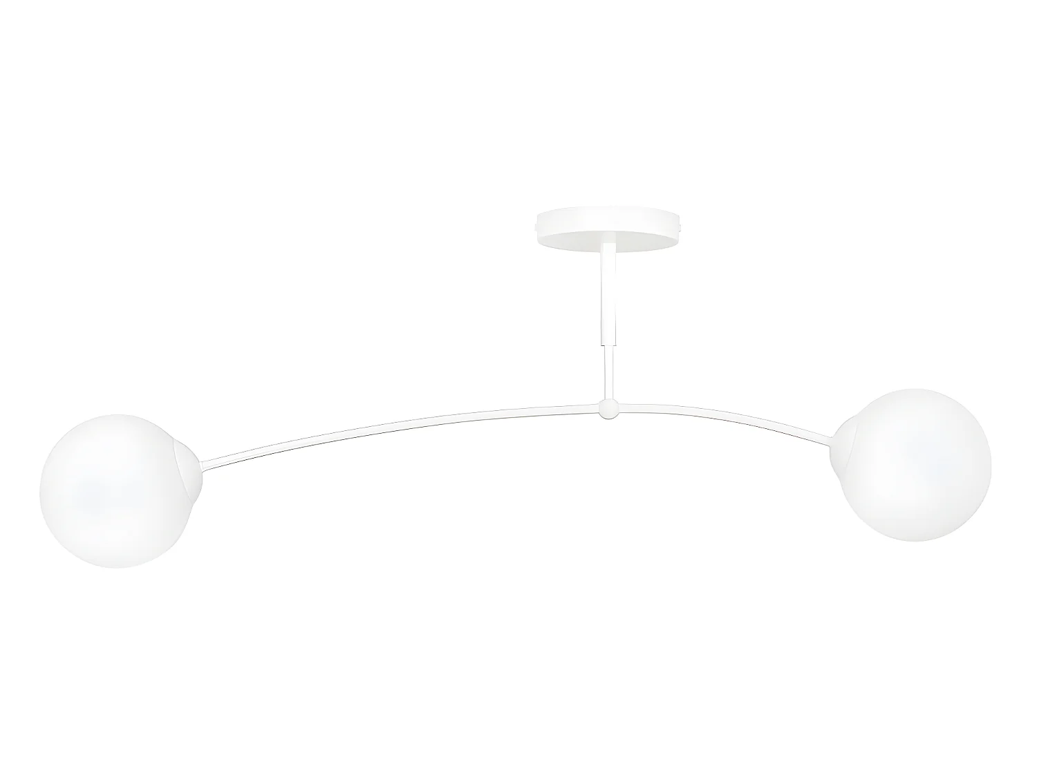 Mobis moderne witte plafondlamp met 2 glazen bollen 2xE14