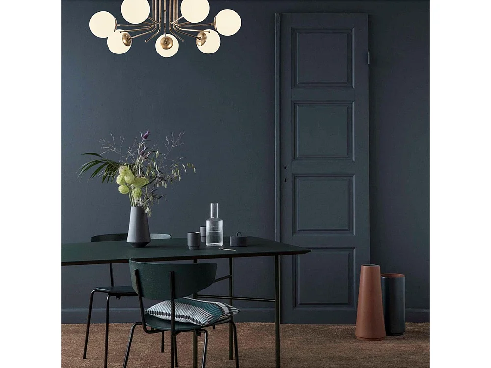 Marga antiek gouden plafondlamp met 7 witte glazen bollen 7xE27 ø90cm