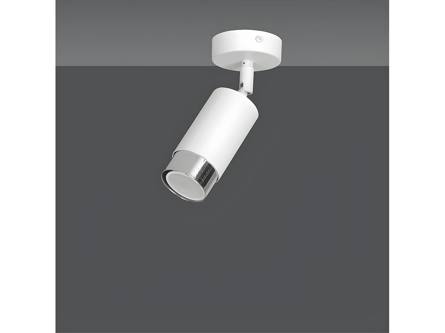 Foco de techo orientable Mura de metal blanco y cromo 1xGU10 ø8cm