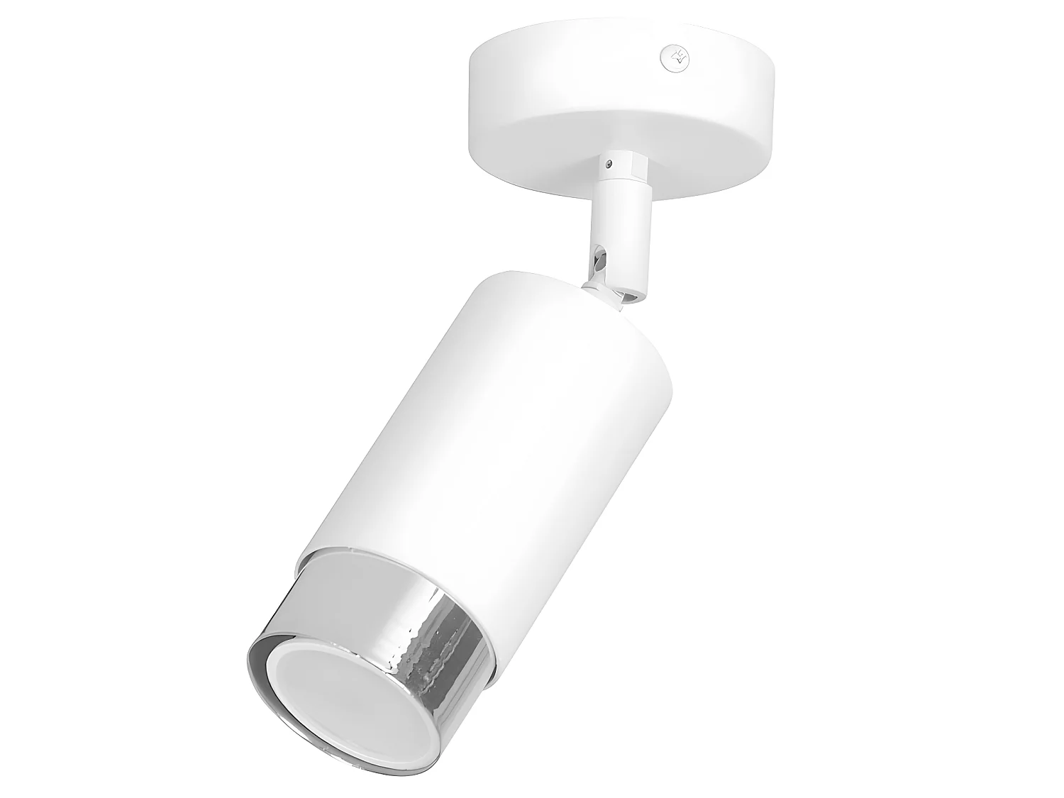 Spot de plafond orientable Mura en métal blanc et chrome 1xGU10 ø8cm