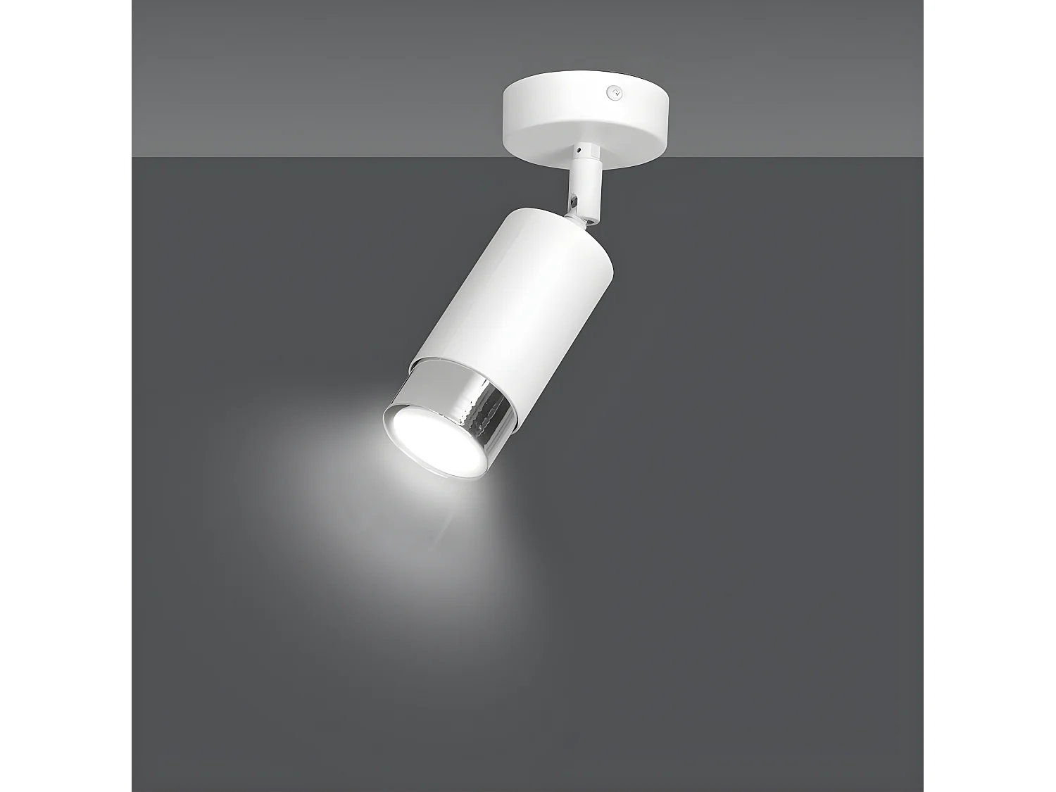 Spot de plafond orientable Mura en métal blanc et chrome 1xGU10 ø8cm