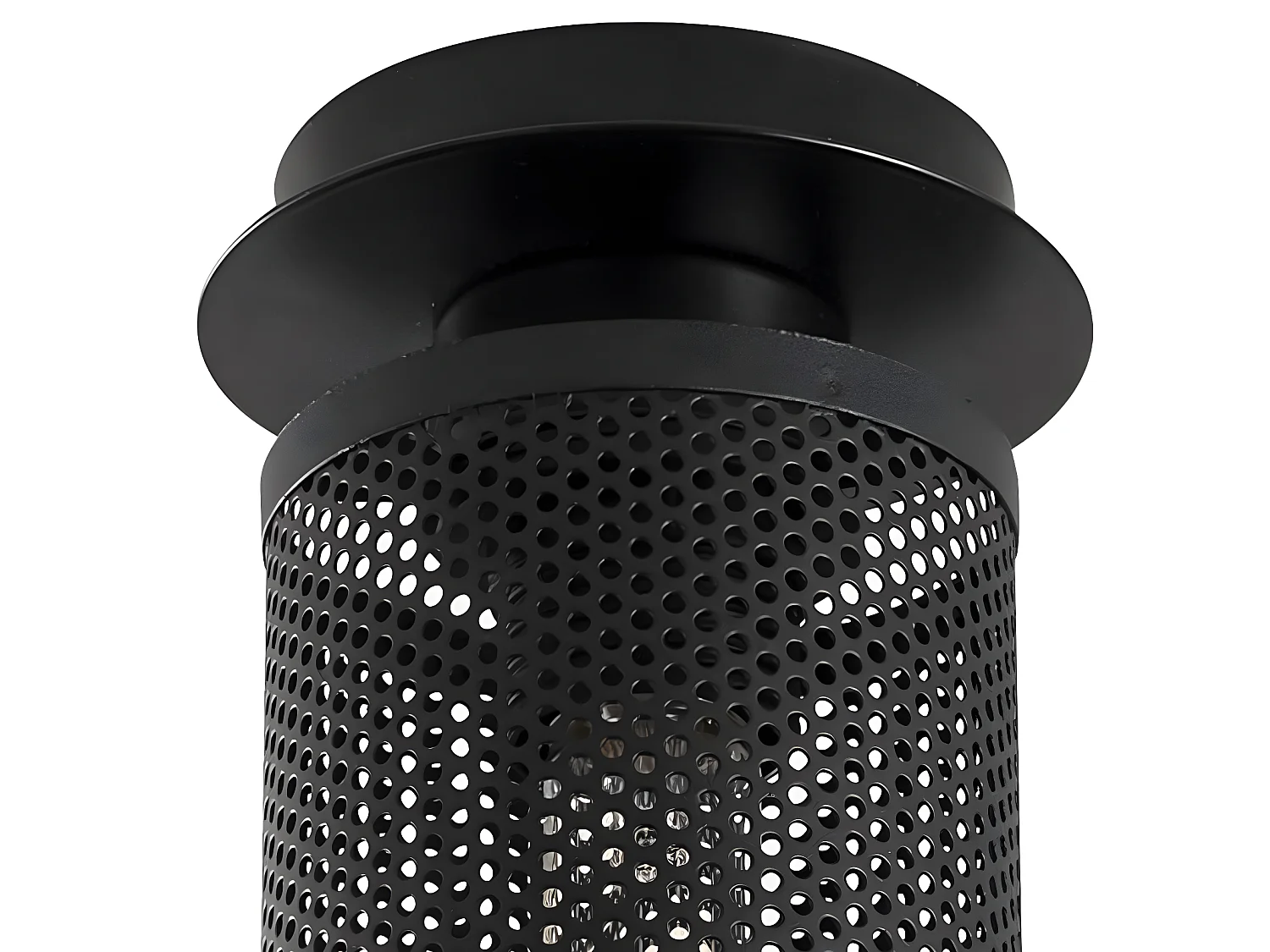 Moderner runder Deckenstrahler Marismo mit schwarzen Gitterlampenschirmen 1xE27