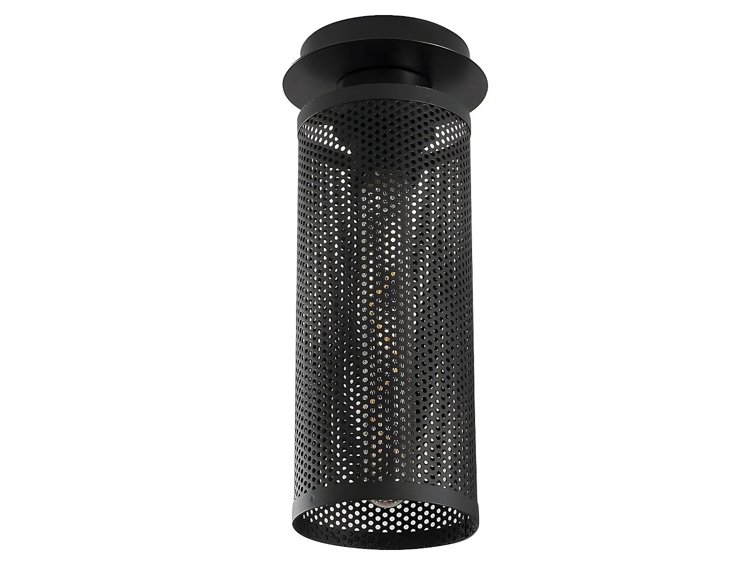 Spot de plafond rond moderne Marismo avec abat-jour à grille noire 1xE27