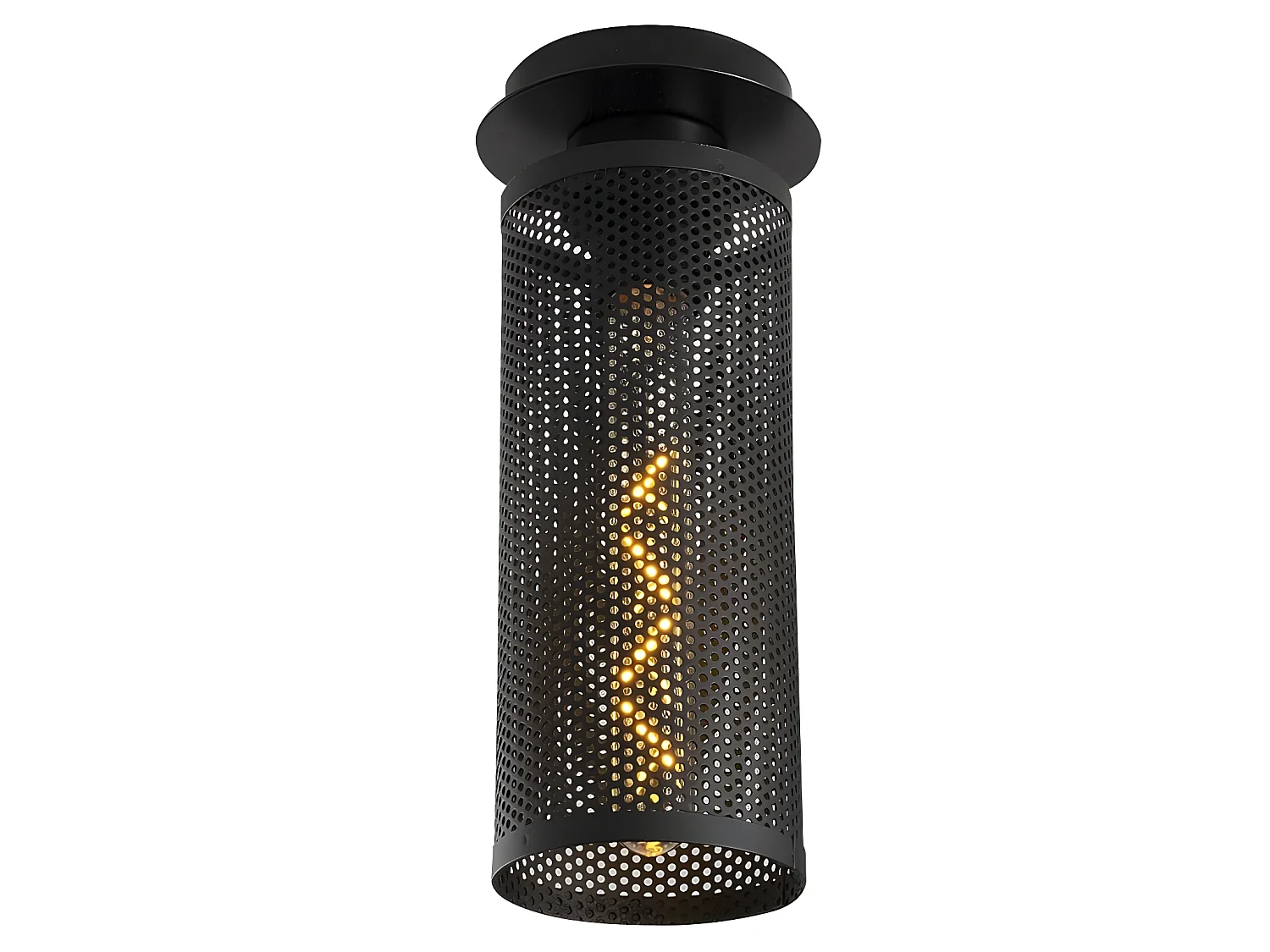 Spot de plafond rond moderne Marismo avec abat-jour à grille noire 1xE27