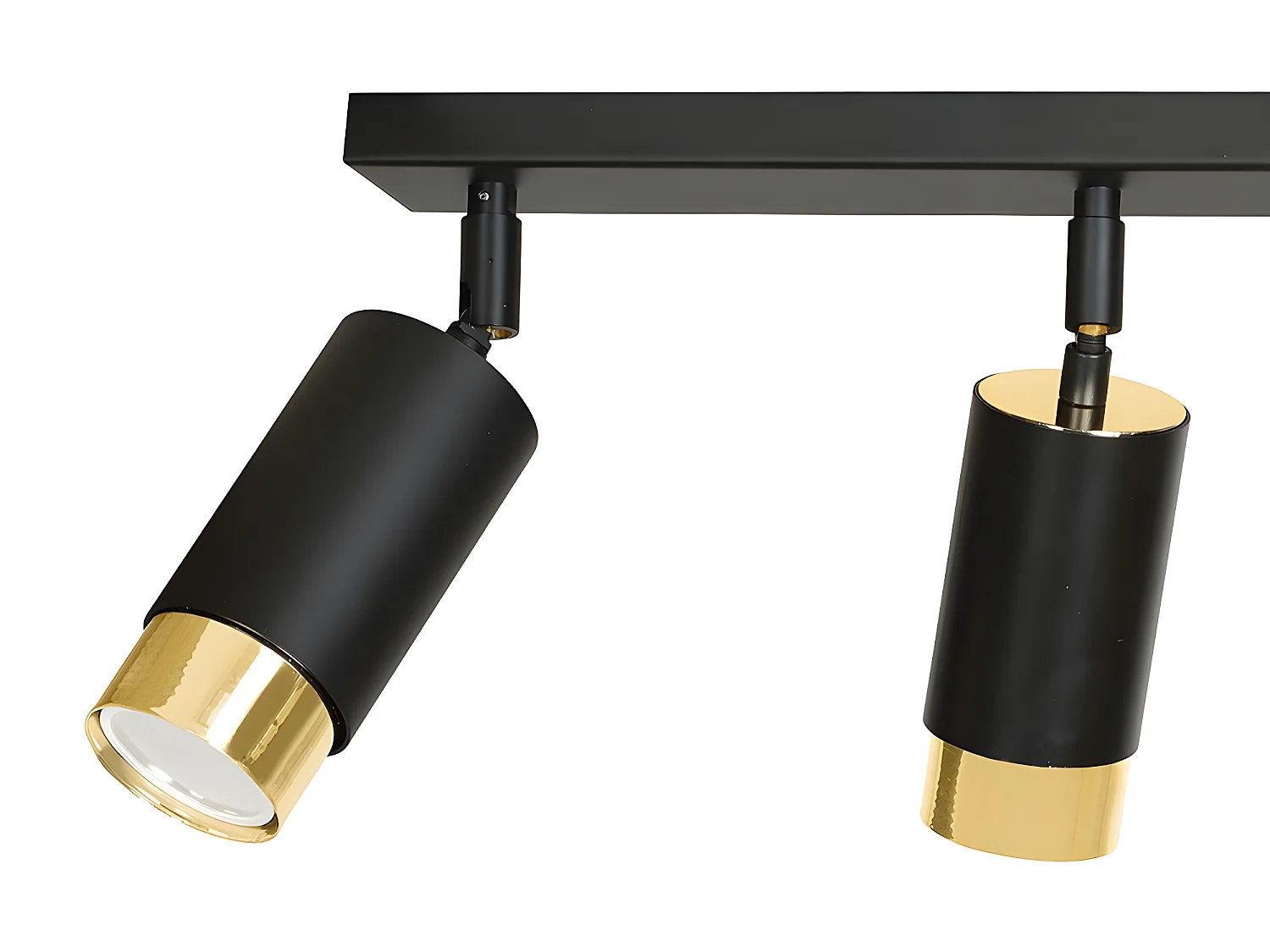 Regleta de techo Mura con 4 focos orientables en negro y dorado 4xGU10