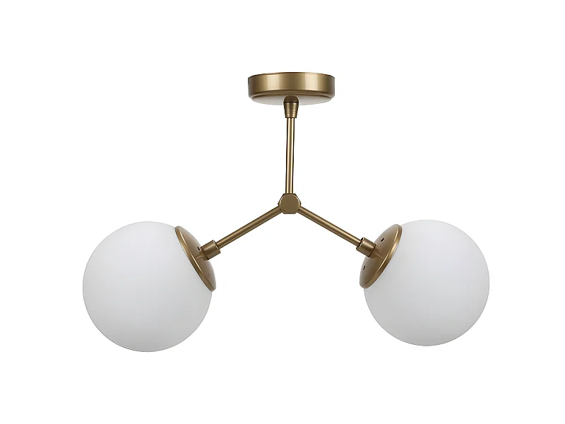 Candeeiro de teto antigo nórdico nórdico Mulen com 2 bolas de vidro 2xE27