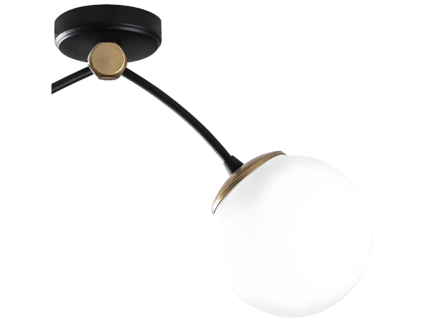 Plafón de techo Mosoma moderno con estructura de metal negro y 2 esferas de cristal 2xE27