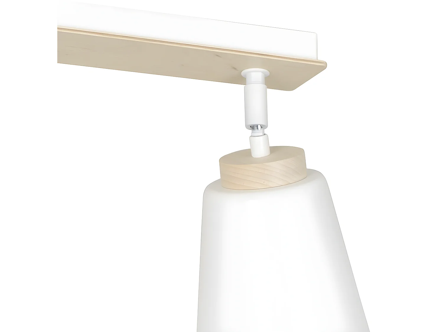 Regleta de techo Tasla nórdico de metal y madera con 2 pantallas orientables blanco 2xE27