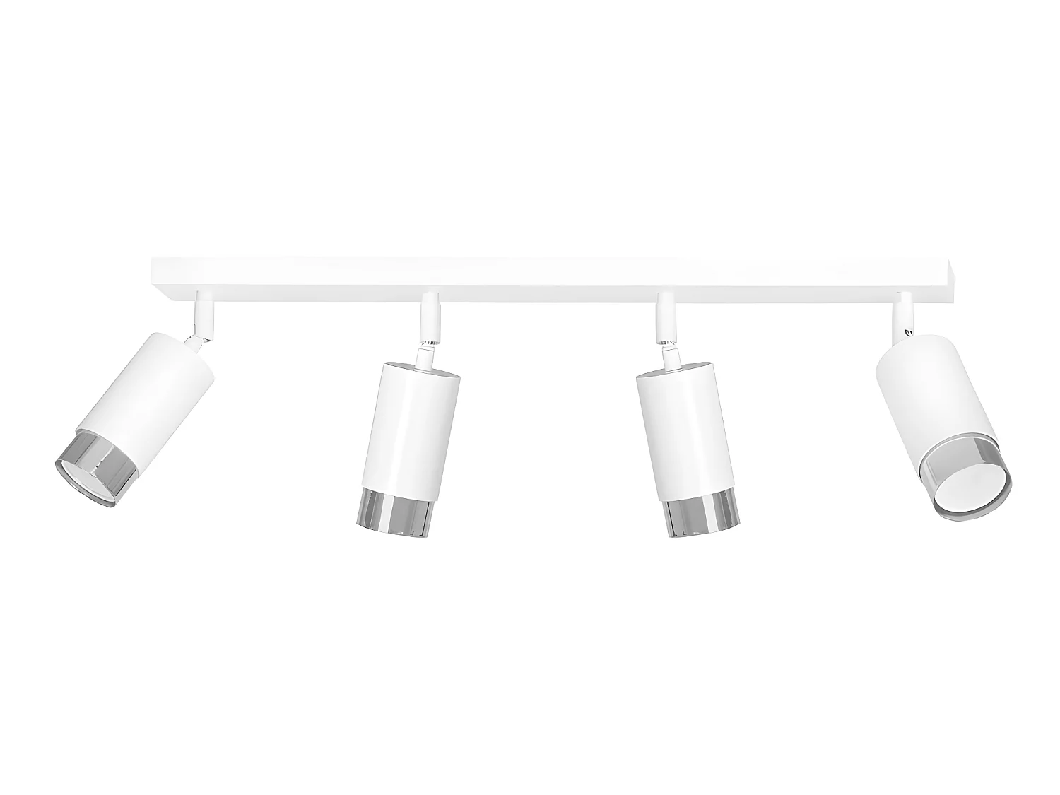 Regleta de techo Mura con 4 focos orientables en blanco y cromo 4xGU10