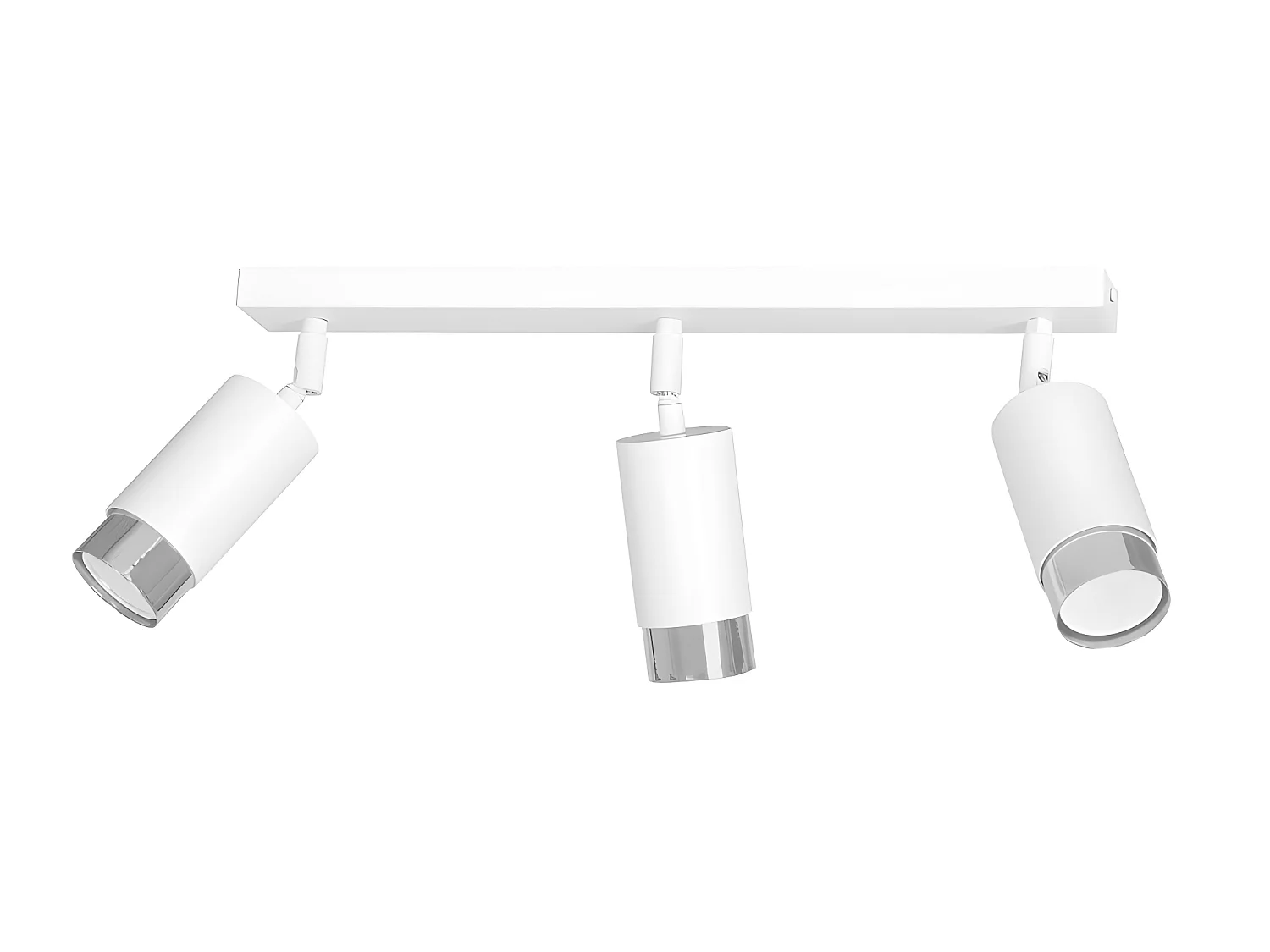 Mura Nordic plafondstrip met 3 verstelbare spots in wit en chroom 3xGU10