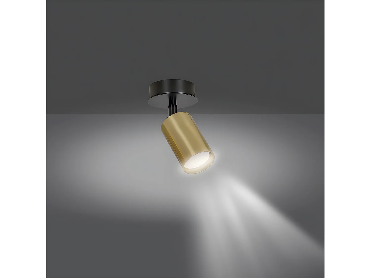 Tao verstelbare plafondspot in zwart en goud metaal 1xGU10 ø8cm