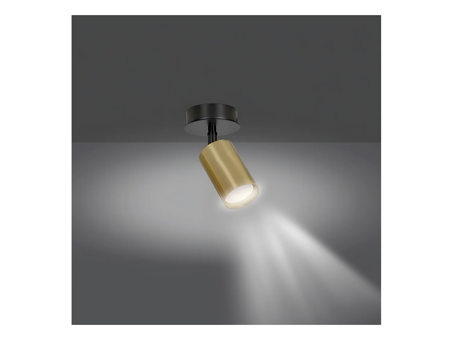 Spot de plafond orientable Tao en métal noir et doré 1xGU10 ø8cm