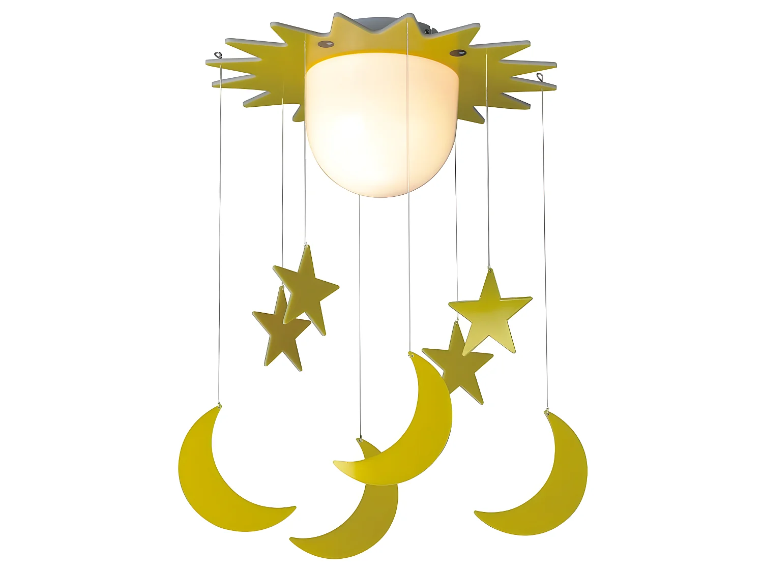 Plafonnier enfant Etoiles et Lunes Jaune Plastique Style Enfant 1xE27 ø38