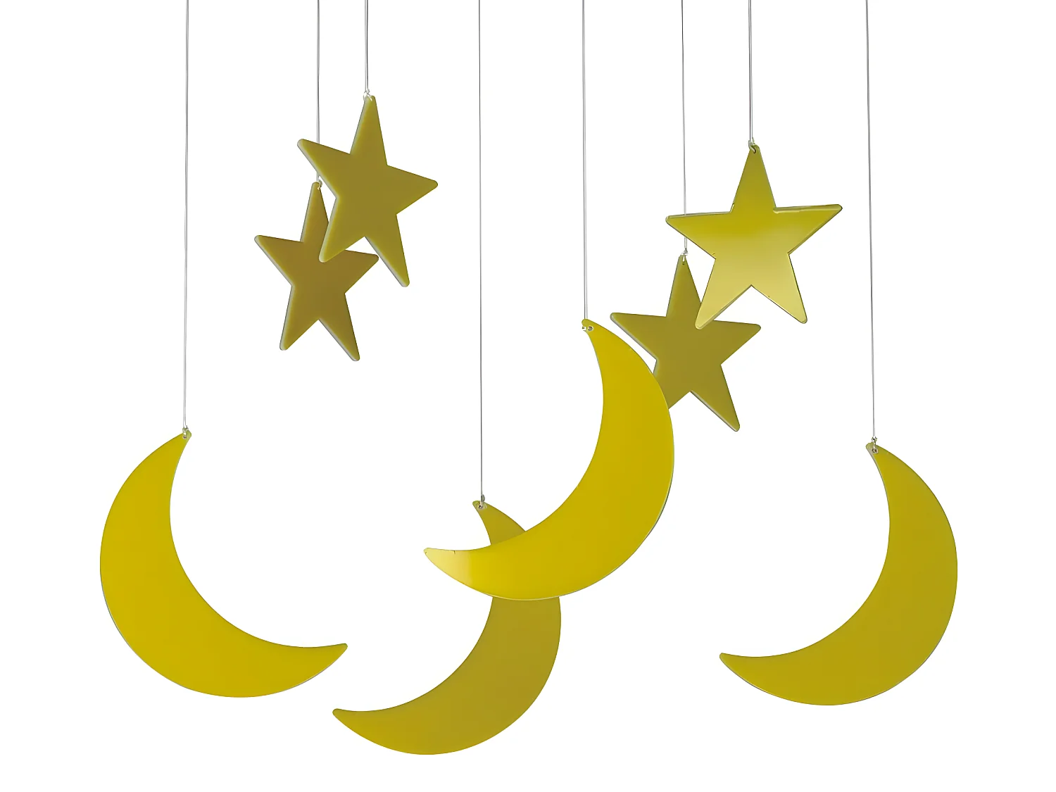 Kinder-Plafondlamp Stars and Moons geel kunststof kinderstijl 1xE27 ø38