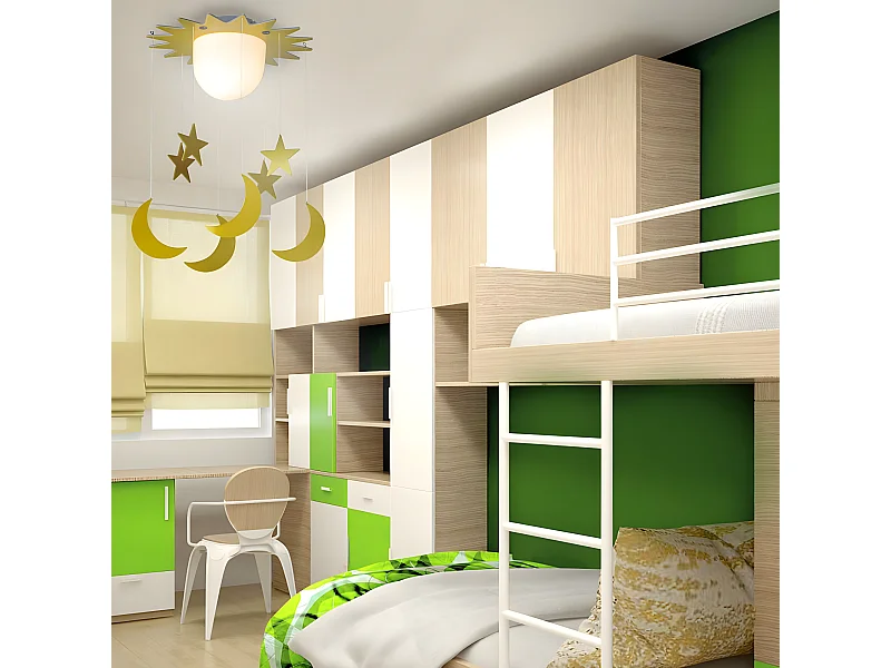 Plafonnier enfant Etoiles et Lunes Jaune Plastique Style Enfant 1xE27 ø38