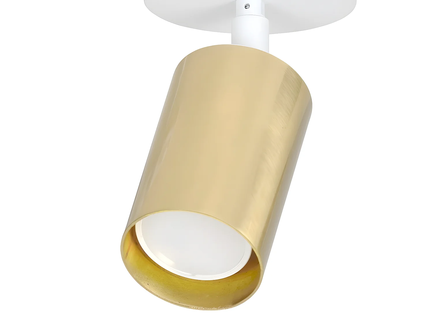 Foco de techo orientable Tao de metal blanco y dorado 1xGU10 ø8cm