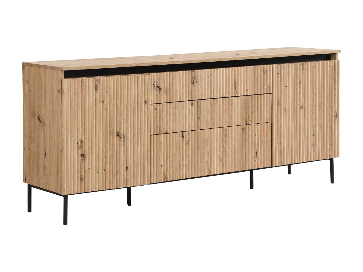 Sideboard mit 2 Türen & 3 Schubladen - MDF & Metall - Mit LED-Beleuchtung - günstig online kaufen