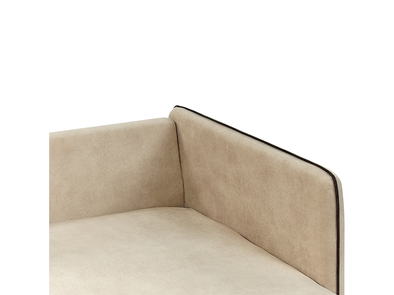 Ecksofa ALTAN Samtstoff Beige 3-Sitzer rechtsseitig