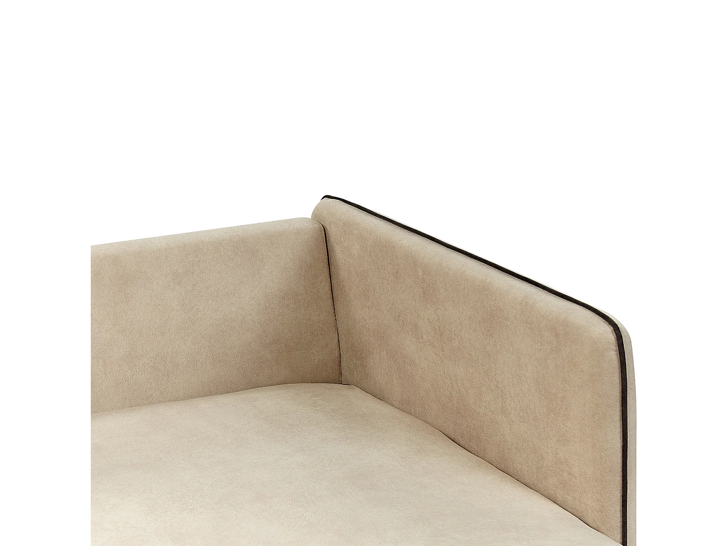 Canapé d'Angle en Velours Beige 3 Places Rembourré Pieds en Métal Altan