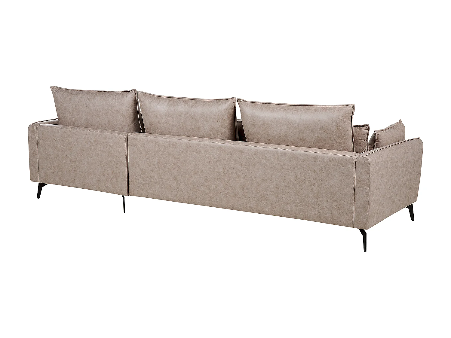 Ecksofa GALLO Kunstwildleder Hellbraun 3-Sitzer linksseitig