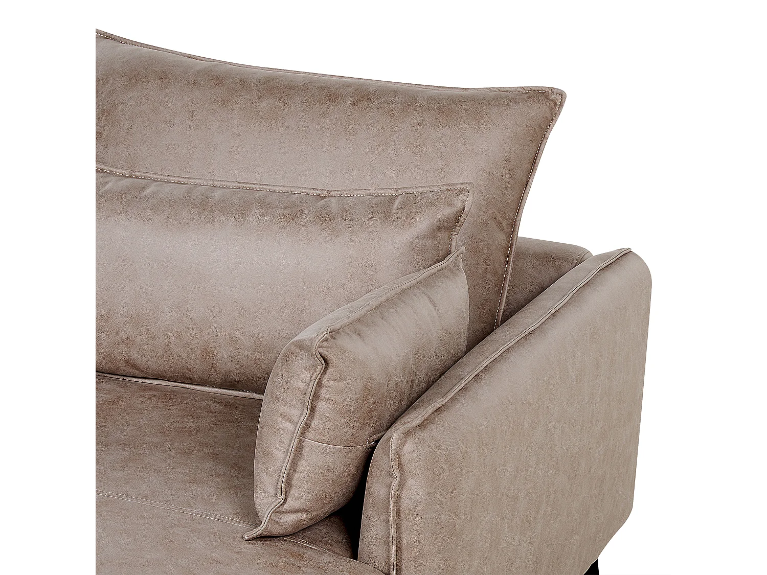 Narożnik GALLO Zamsz ekologiczny Jasnobrązowy dla 3 osób Lewostronny