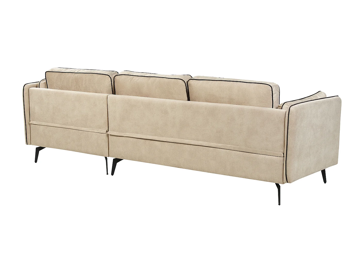 Ecksofa ALTAN Samtstoff Beige 3-Sitzer linksseitig