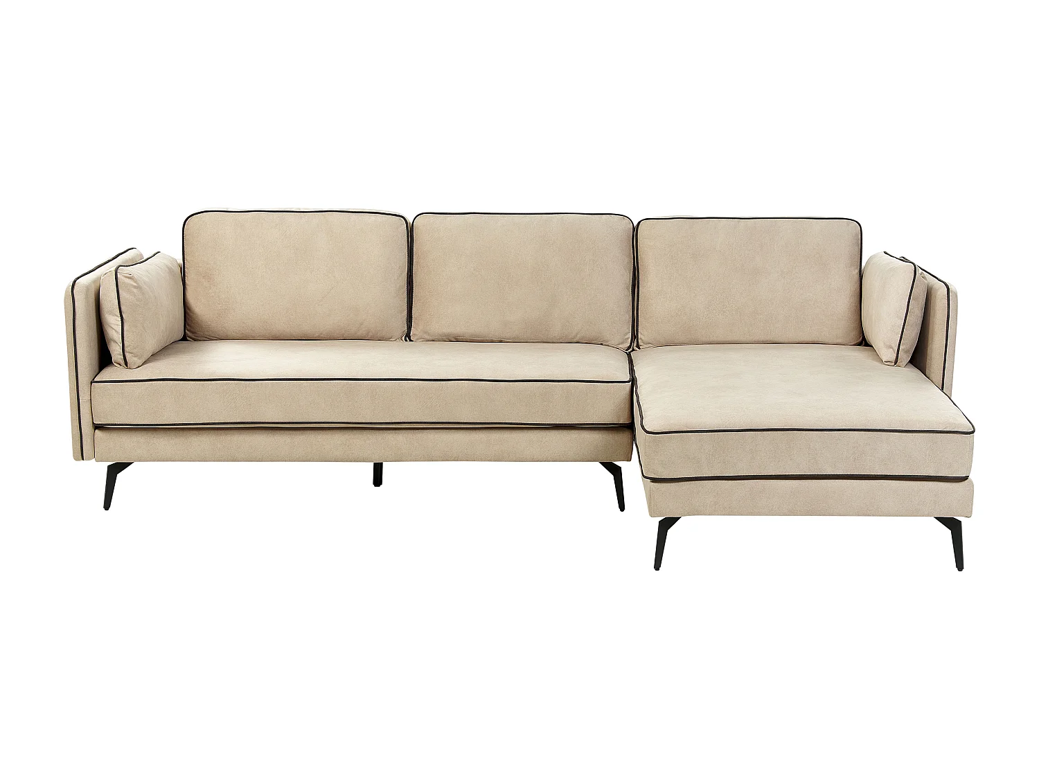 Divano angolare ALTAN Velluto Beige 3 posti Lato Sinistro