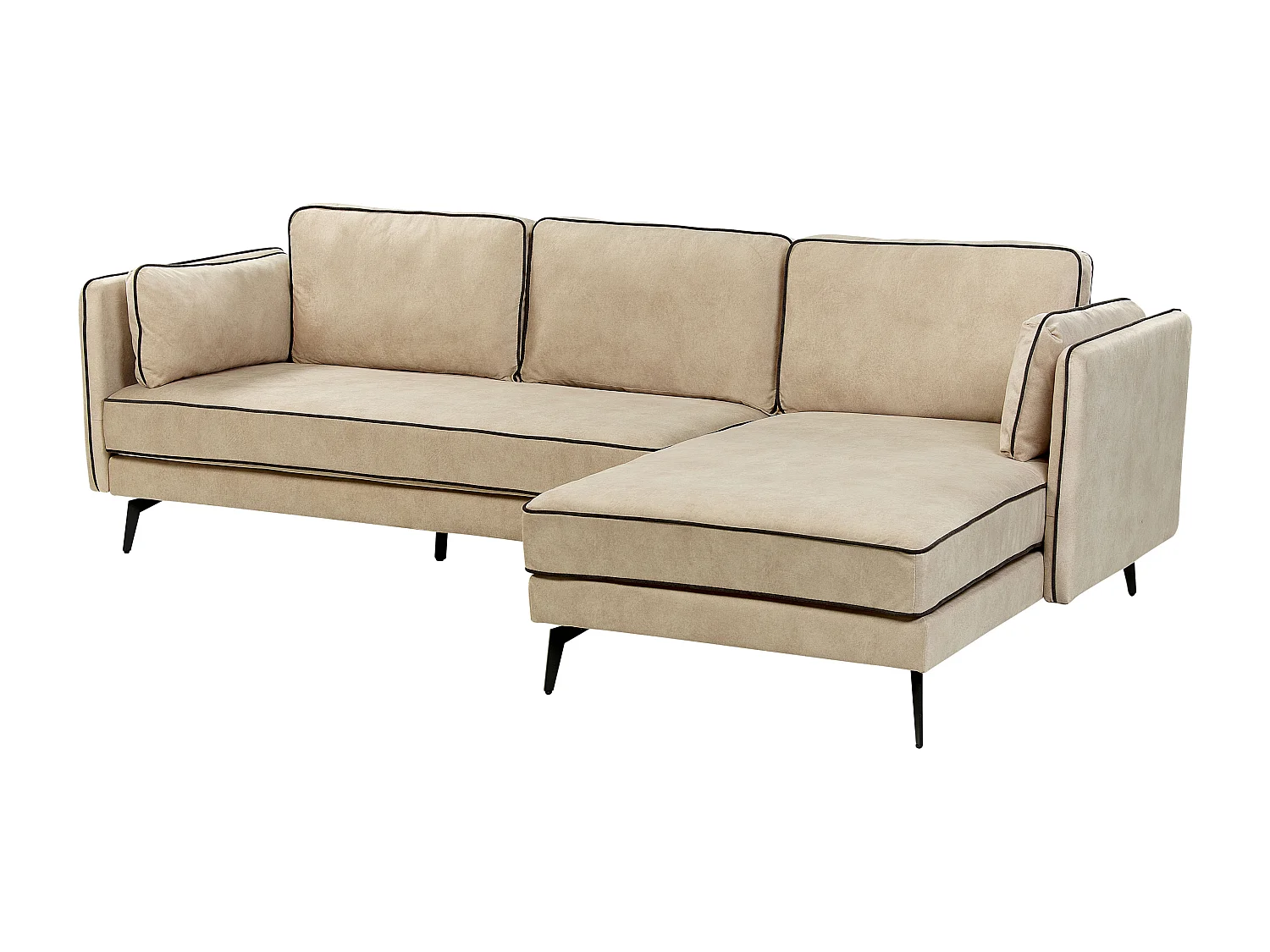 Divano angolare ALTAN Velluto Beige 3 posti Lato Sinistro