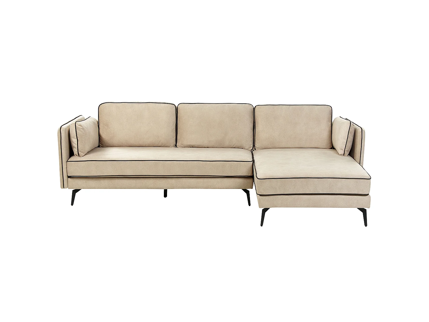Sofá esquinero ALTAN Terciopelo Beige 3 plazas Izquierda