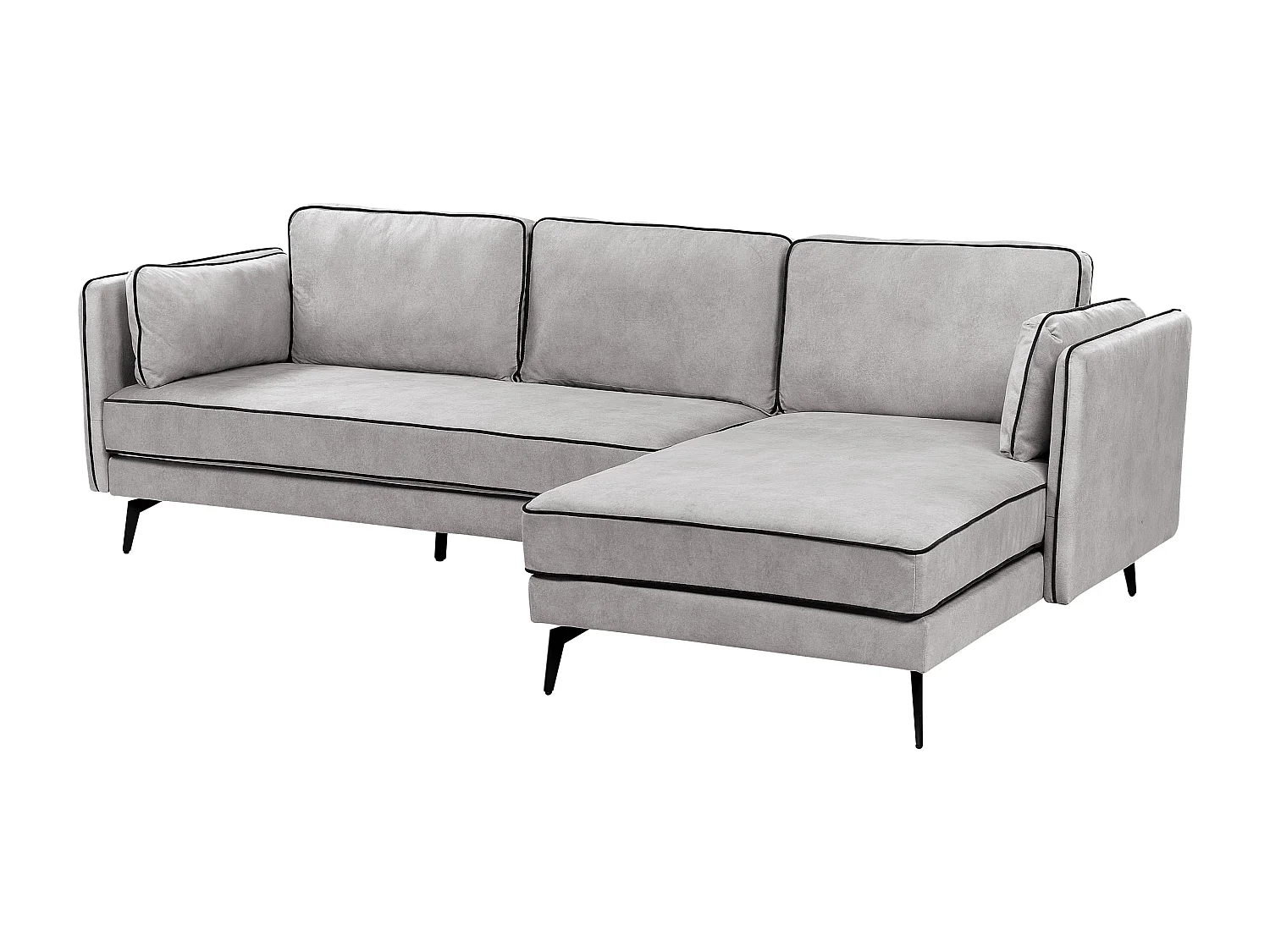 Sofá de canto ALTAN Veludo Cinzento claro 3 lugares à esquerda