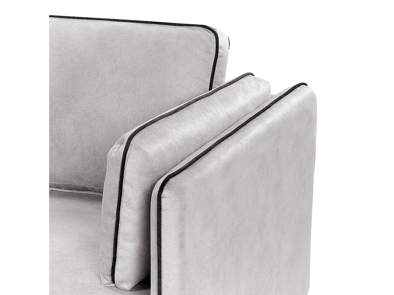 Sofá de canto ALTAN Veludo Cinzento claro 3 lugares à esquerda