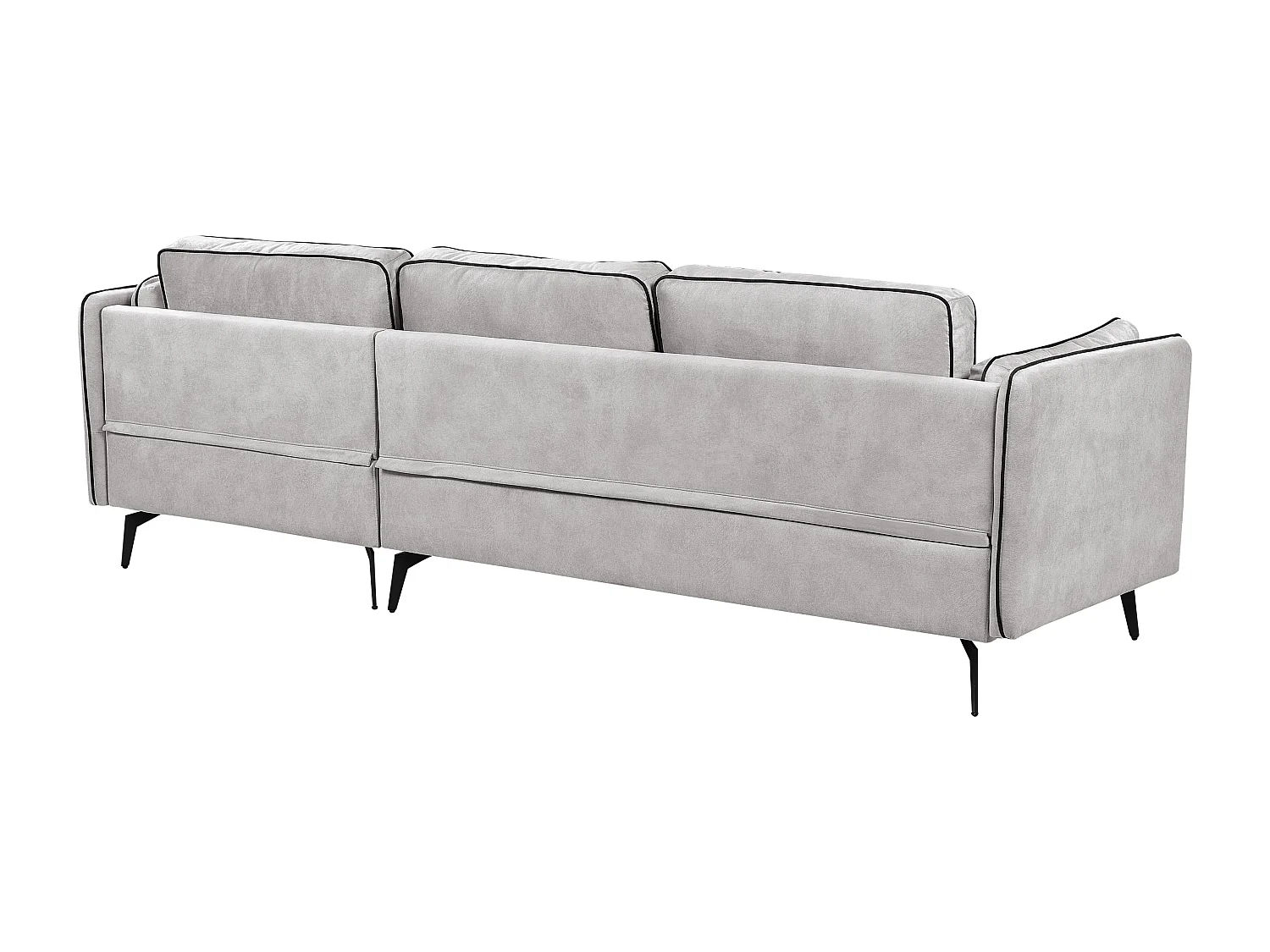 Ecksofa ALTAN Samtstoff Hellgrau 3-Sitzer linksseitig