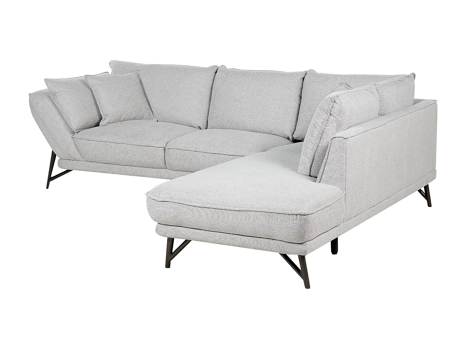 Hoekbank ELGA Linnen Lichtgrijs 3-zitter Linkerzijde