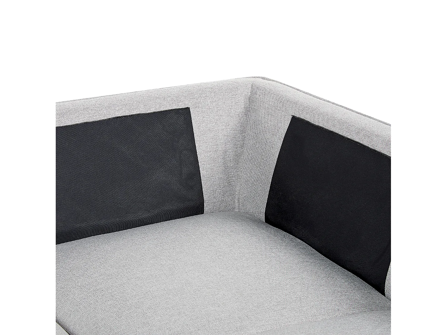 Canapé d'Angle Côté droite en Lin Gris Clair 3 Places Rembourré Pieds Métal Elga