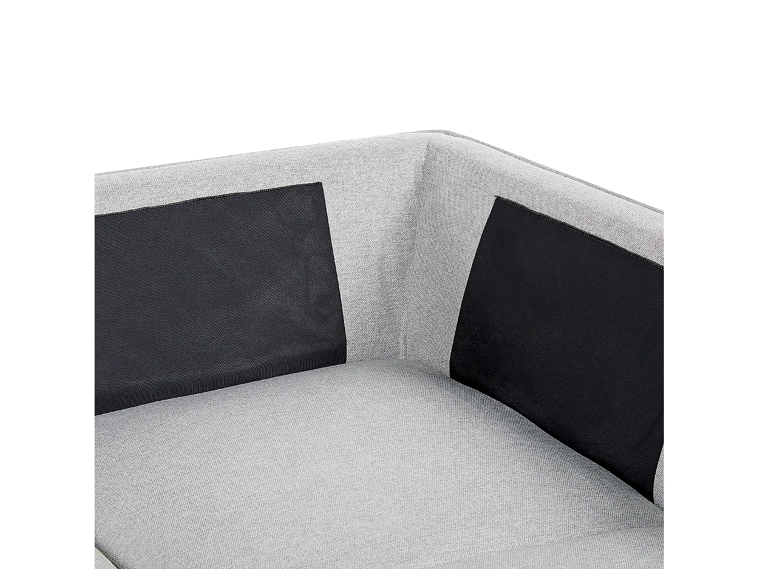 Canapé d\'Angle Côté droite en Lin Gris Clair 3 Places Rembourré Pieds Métal Elga