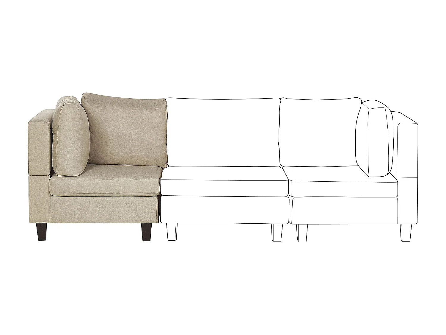 Modulo Angolare FEVIK Tessuto Beige