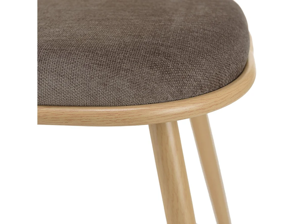 LEA - Lot de 2 chaises assise tissu taupe large dossier effet cannage