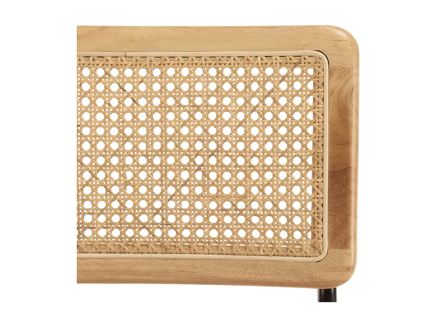 AGATHE - Lot de 2 chaises dossier rotin assise velours orange