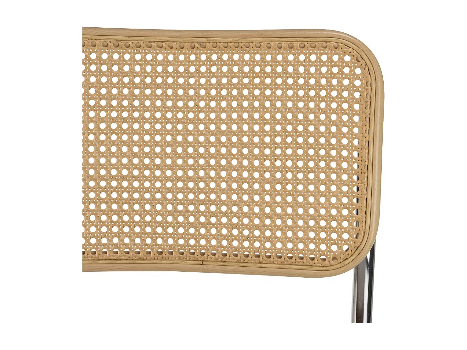 LEA - Lot de 2 chaises assise tissu taupe dossier effet cannage