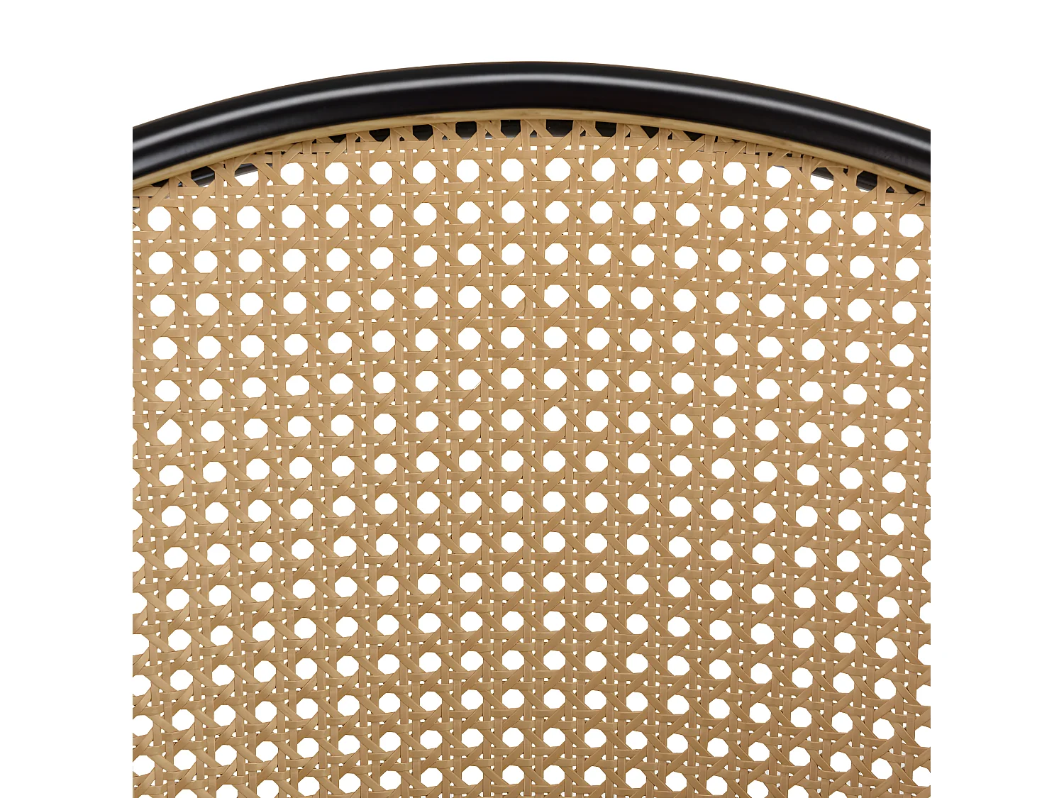 LEA - Lot de 2 fauteuils tissu noir dossier arrondi effet cannage