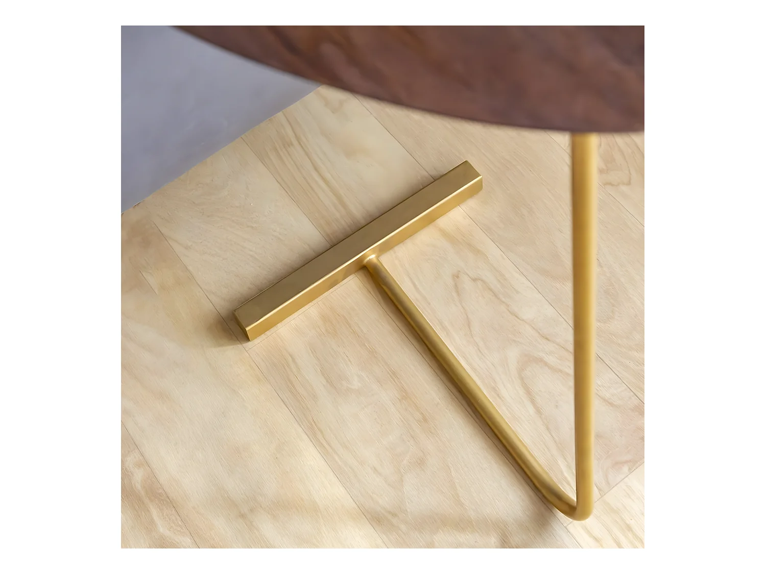 Bout de canapé en bois de manguier et métal Léon