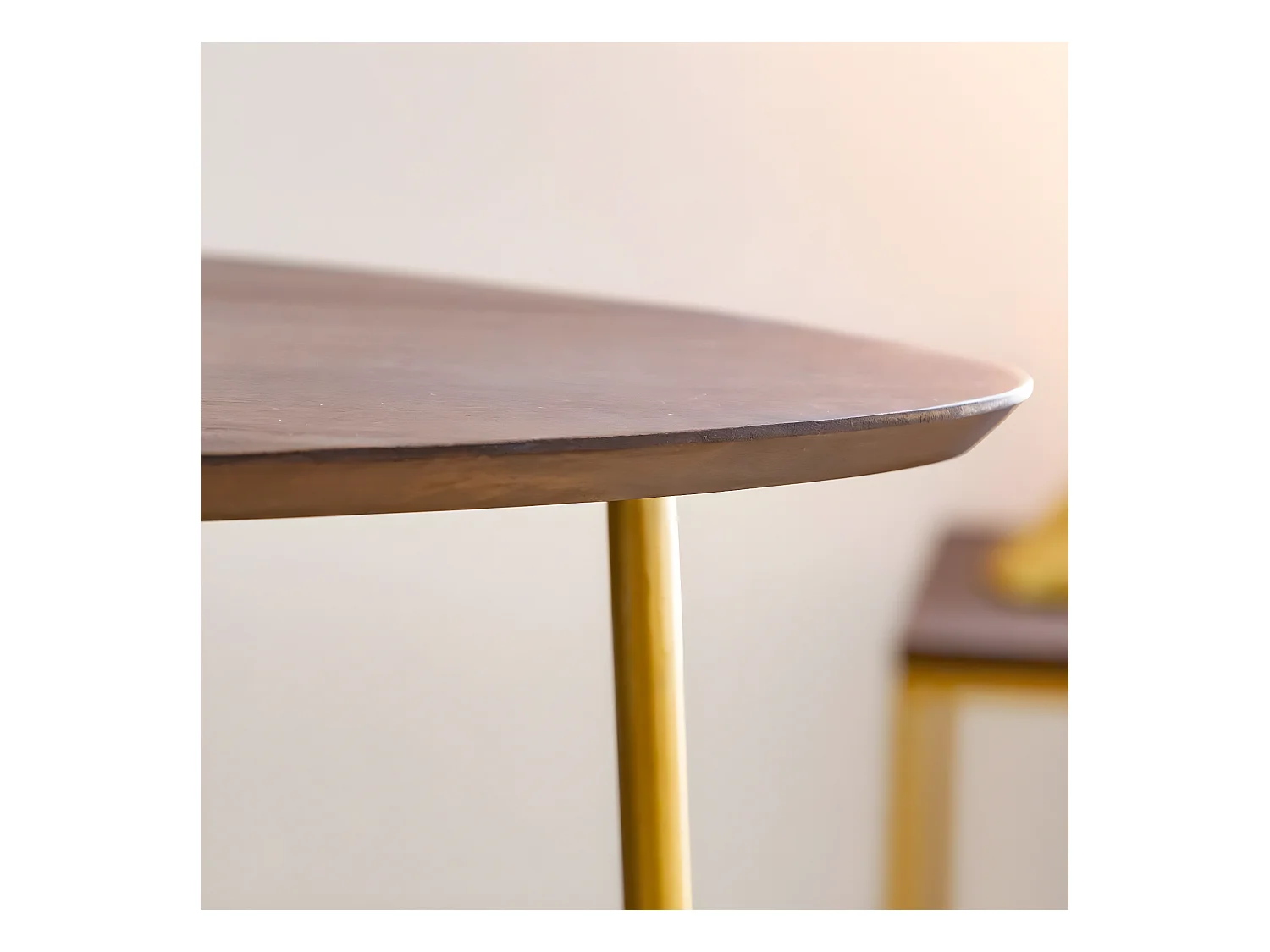 Bout de canapé en bois de manguier et métal Léon