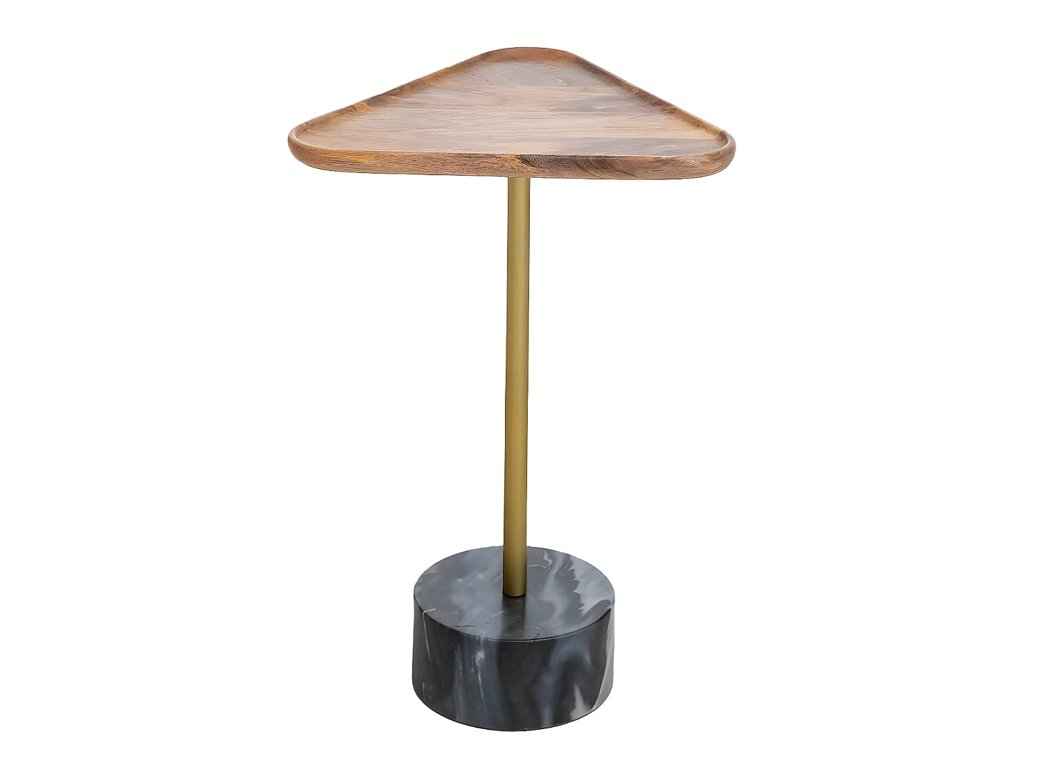 Mesa auxiliar de mármol en forma de triángulo Maxime - Diseño elegante y materiales de calidad